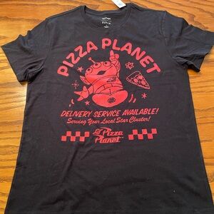 Black Pizza Planet Graphic T-Shirt